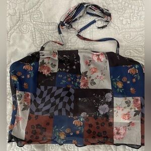 Sheer Patchwork Ladies TubenTank with Straps